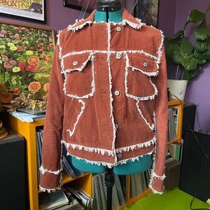 Free People Fringed Corduroy Jacket